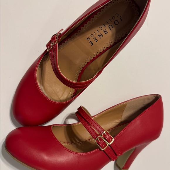Journee Collection Shoes - Journee Collection Red Mary Jane Heels